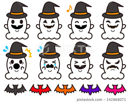 Halloween ghost illustration set Halloween ghost illustration set 142868071