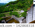 View downstream from the upper part of Kimigano Dam 142868318