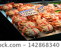 Hanasaki crabs on display at the market. 142868340