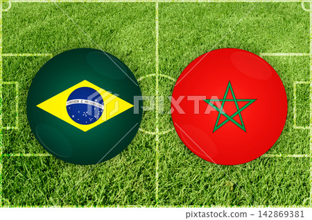 Brazil vs Morocco football match Brazil vs Morocco football match 142869381