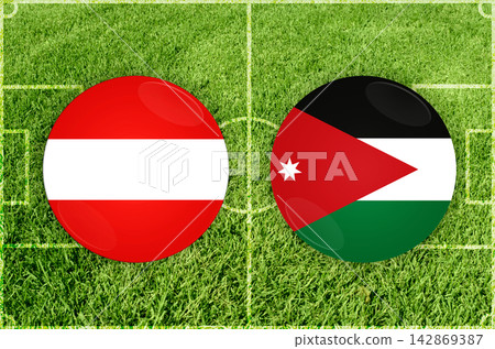 Austria vs Jordan football match 142869387