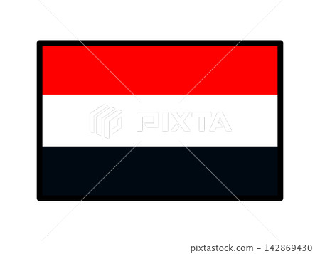 Yemen flag illustration material Yemen flag illustration material 142869430