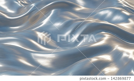 Smooth shimmering silver liquid metal surface texture 142869877