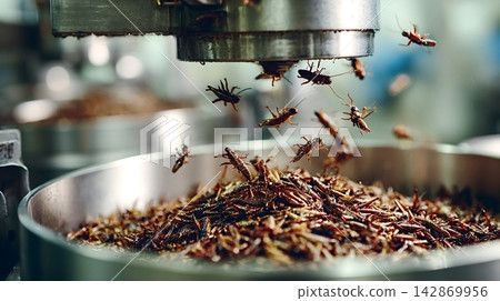 Processing edible crickets for protein source food production Processing edible crickets for protein source food production 142869956