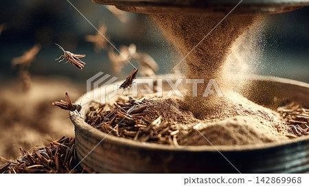 Grinding insects into protein rich flour for sustainable food Grinding insects into protein rich flour for sustainable food 142869968