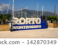 Porto Montenegro Marina With Yacht Masts And Mountains 142870349
