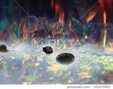一塊粗糙蛋白石的微距照片 一塊粗糙蛋白石的微距照片 142870405