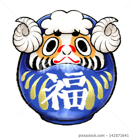 Blue sheep Daruma Blue sheep Daruma 142871641