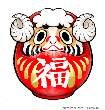 Red sheep Daruma Red sheep Daruma 142871643