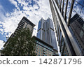High rise glass office towers in downtown city 142871796