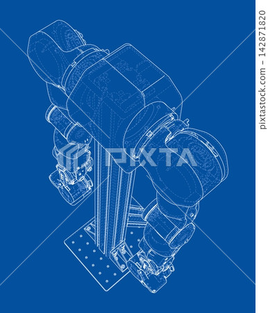 robotic arm blueprint illustration. Vector 142871820