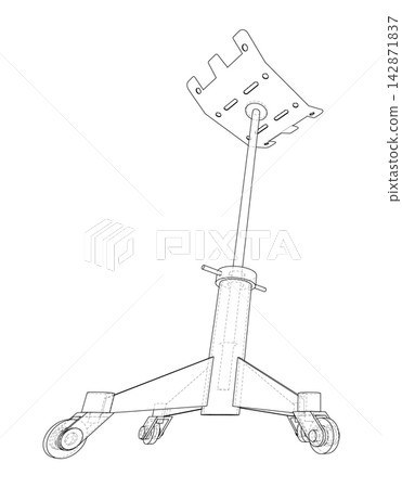 adjustable microphone stand wireframe. Vector adjustable microphone stand wireframe. Vector 142871837