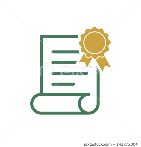 Diploma, Graduate Certificate Icon Vector Template 142872004