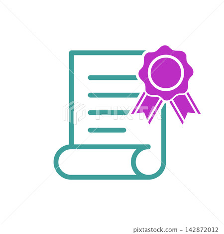 Diploma, Graduate Certificate Icon Vector Template 142872012