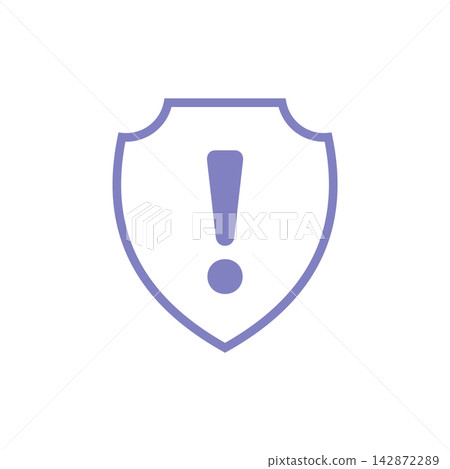 Exclamation Sign Shield Pictogram Icon Logo Template Exclamation Sign Shield Pictogram Icon Logo Template 142872289