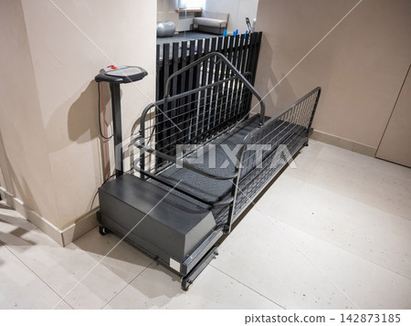 Empty treadmill for pet rehabilitation. Empty treadmill for pet rehabilitation. 142873185