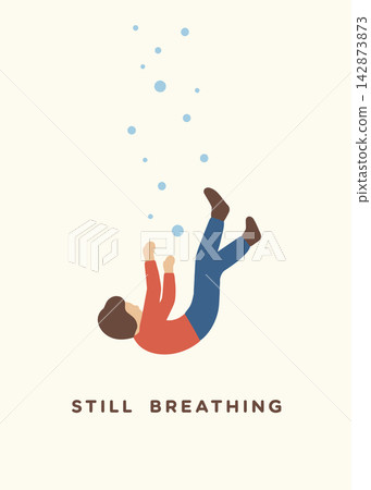 Still Breathing Person Falling Underwater Illustration Still Breathing Person Falling Underwater Illustration 142873873
