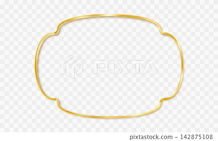 Gold thin frame. Elegant gold ornamental border. Gold thin frame. Elegant gold ornamental border. 142875108