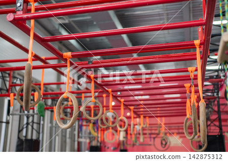 Ninja Club, indoor obstacle course. Ninja Club, indoor obstacle course. 142875312
