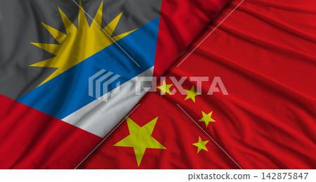 Bilateral relations between Antigua and Barbuda and China. Flag of Antigua and Barbuda and China Bilateral relations between Antigua and Barbuda and China. Flag of Antigua and Barbuda and China 142875847