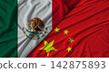 Bilateral relations between Mexico and China. Flag of Mexico and China 142875893
