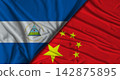 Bilateral relations between Nicaragua and China. Flag of Nicaragua and China 142875895