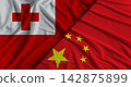 Bilateral relations between Tonga and China. Flag of Tonga and China 142875899