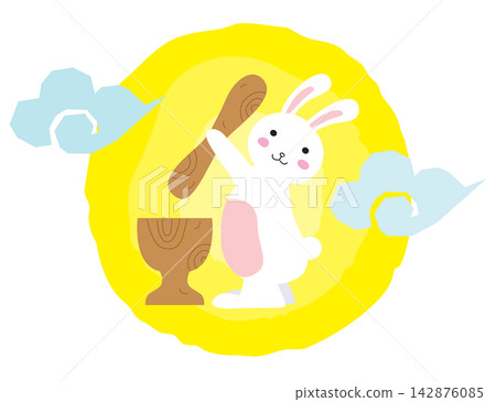 The Mortar-Pounding Rabbit in the Korean Chuseok Full Moon The Mortar-Pounding Rabbit in the Korean Chuseok Full Moon 142876085