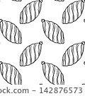 Classic glass icicle tree ornament  in black and white line art. Simple black and white pattern for Christmas branding and winter decor 142876573