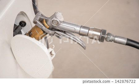 Gas filling station for a car. Gas filling station for a car. 142876722