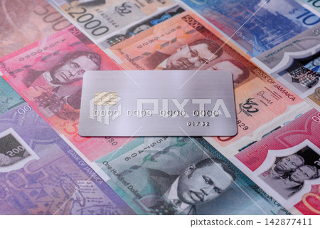 A credit card for contactless cashless payments via a terminal or online. A credit card A credit card for contactless cashless payments via a terminal or online. A credit card 142877411