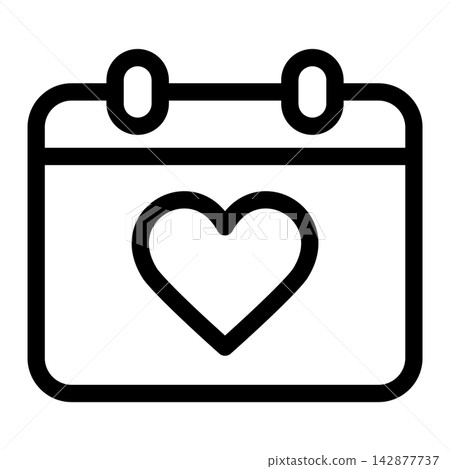 Heart Calendar Icon Heart Calendar Icon 142877737