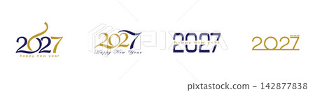 Vector illustration of Happy New Year 2027 Vector illustration of Happy New Year 2027 142877838