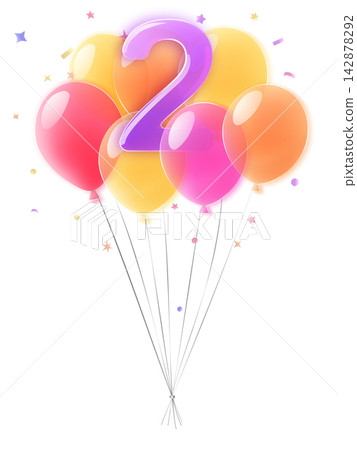 Birthday number two balloon art. Birthday number two balloon art. 142878292