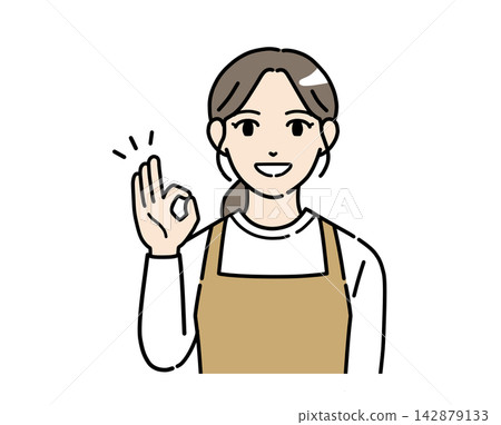 An illustration of a young female staff member making an OK sign. An illustration of a young female staff member making an OK sign. 142879133