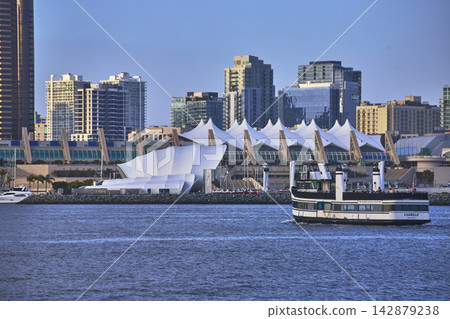 San Diego Bay Ferry Boat and Downtown Skyline with Convention Center San Diego Bay Ferry Boat and Downtown Skyline with Convention Center 142879238