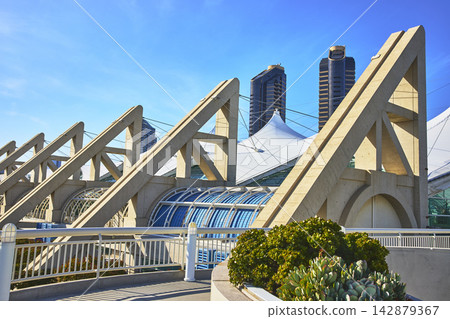 San Diego Convention Center Modern Architecture With Skyscrapers And Succulents San Diego Convention Center Modern Architecture With Skyscrapers And Succulents 142879367