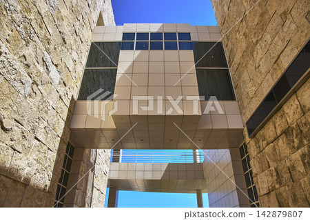 Modern Architectural Facade and Stone Walls at The Getty Center Los Angeles Modern Architectural Facade and Stone Walls at The Getty Center Los Angeles 142879807