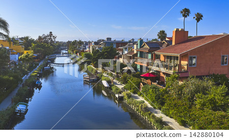 Aerial Venice Canal Historic District Waterfront Homes in Los Angeles California Aerial Venice Canal Historic District Waterfront Homes in Los Angeles California 142880104