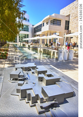 Getty Center Outdoor Model and Modern Architecture with Reflecting Pool Los Angeles Getty Center Outdoor Model and Modern Architecture with Reflecting Pool Los Angeles 142880106