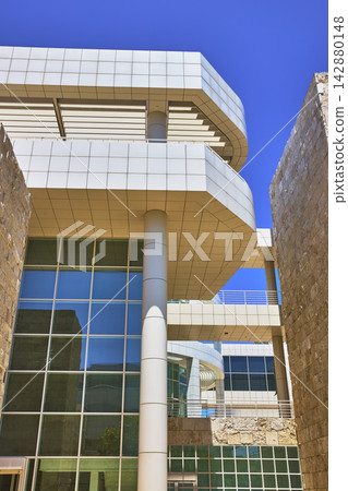 Modern Architecture Facade at The Getty Center in Los Angeles California Modern Architecture Facade at The Getty Center in Los Angeles California 142880148