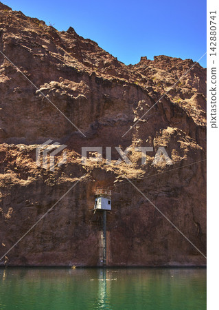 Willow Beach Colorado River Cliff Gauging Station and Cable Tramway Arizona Willow Beach Colorado River Cliff Gauging Station and Cable Tramway Arizona 142880741