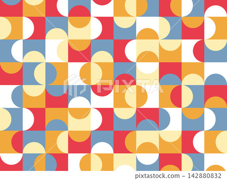 70s-style retro-pop geometric pattern background design, warm colors 142880832