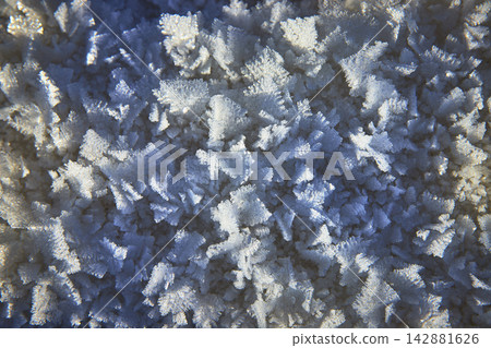 Macro Frost Crystal Texture Winter Abstract Macro Frost Crystal Texture Winter Abstract 142881626