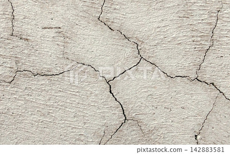 Cracked White Concrete Wall Texture Background Cracked White Concrete Wall Texture Background 142883581