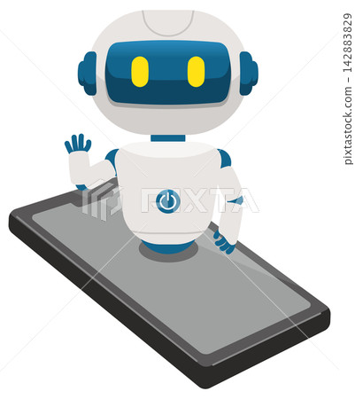 AI代理:一張AI機器人和智慧型手機的圖片插圖。 AI代理:一張AI機器人和智慧型手機的圖片插圖。 142883829