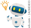 AI Agent: An image illustration of an inspired AI robot. 142883833