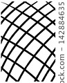 Hand-drawn curved grid pattern material 142884635