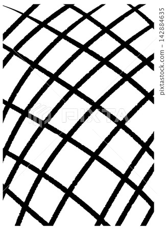 Hand-drawn curved grid pattern material 142884635