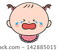 Illustration of a crying baby girl 142885015